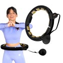 ZESTAW HULA HOP MAGNETYCZNY BLACK/GOLD HHM13 Z LICZNIKIEM HMS + PAS WYSZCZUPLAJĄCY BR163 BLACK HMS