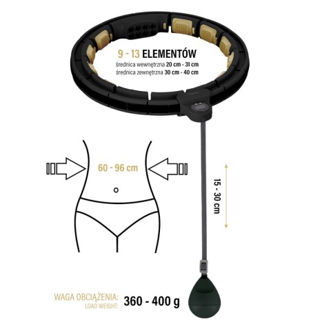 ZESTAW HULA HOP MAGNETYCZNY BLACK/GOLD HHM13 Z LICZNIKIEM HMS + PAS WYSZCZUPLAJĄCY BR163 BLACK HMS ZESTAW HULA HOP MAGNETYCZNY BLACK/GOLD HHM13 Z LICZNIKIEM HMS + PAS WYSZCZUPLAJĄCY BR163 BLACK HMS