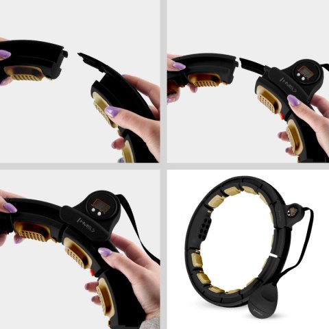 ZESTAW HULA HOP MAGNETYCZNY BLACK/GOLD HHM13 Z LICZNIKIEM HMS + PAS WYSZCZUPLAJĄCY BR163 BLACK HMS ZESTAW HULA HOP MAGNETYCZNY BLACK/GOLD HHM13 Z LICZNIKIEM HMS + PAS WYSZCZUPLAJĄCY BR163 BLACK HMS