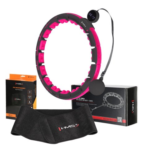 ZESTAW HULA HOP MAGNETYCZNY BLACK/PINK HHM16 Z LICZNIKIEM HMS + PAS WYSZCZUPLAJĄCY BR163 BLACK HMS ZESTAW HULA HOP MAGNETYCZNY BLACK/PINK HHM16 Z LICZNIKIEM HMS + PAS WYSZCZUPLAJĄCY BR163 BLACK HMS