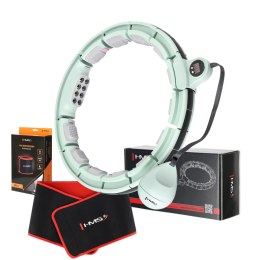 ZESTAW HULA HOP MAGNETYCZNY GREEN HHM13 Z LICZNIKIEM HMS + PAS WYSZCZUPLAJĄCY BR163 RED HMS