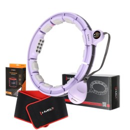 ZESTAW HULA HOP MAGNETYCZNY VIOLET HHM13 Z LICZNIKIEM HMS + PAS WYSZCZUPLAJĄCY BR163 RED HMS