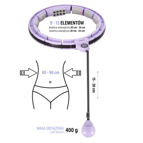ZESTAW HULA HOP MAGNETYCZNY VIOLET HHM13 Z LICZNIKIEM HMS + PAS WYSZCZUPLAJĄCY BR163 RED HMS ZESTAW HULA HOP MAGNETYCZNY VIOLET HHM13 Z LICZNIKIEM HMS + PAS WYSZCZUPLAJĄCY BR163 RED HMS