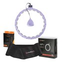 ZESTAW HULA HOP MAGNETYCZNY VIOLET HHM14 Z LICZNIKIEM HMS + PAS WYSZCZUPLAJĄCY BR163 BLACK HMS