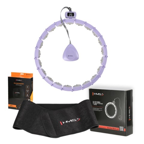 ZESTAW HULA HOP MAGNETYCZNY VIOLET HHM14 Z LICZNIKIEM HMS + PAS WYSZCZUPLAJĄCY BR163 BLACK HMS ZESTAW HULA HOP MAGNETYCZNY VIOLET HHM14 Z LICZNIKIEM HMS + PAS WYSZCZUPLAJĄCY BR163 BLACK HMS