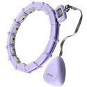 ZESTAW HULA HOP MAGNETYCZNY VIOLET HHM14 Z LICZNIKIEM HMS + PAS WYSZCZUPLAJĄCY BR163 BLACK HMS