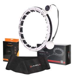 ZESTAW HULA HOP MAGNETYCZNY WHITE HHM16 Z LICZNIKIEM HMS + PAS WYSZCZUPLAJĄCY BR163 BLACK HMS