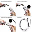 ZESTAW HULA HOP MAGNETYCZNY WHITE HHM16 Z LICZNIKIEM HMS + PAS WYSZCZUPLAJĄCY BR163 BLACK HMS