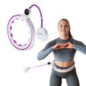 ZESTAW HULA HOP MAGNETYCZNY WHITE/VIOLET HHM17 Z LICZNIKIEM HMS + PAS WYSZCZUPLAJĄCY BR163 BLACK HMS
