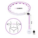ZESTAW HULA HOP MAGNETYCZNY WHITE/VIOLET HHM17 Z LICZNIKIEM HMS + PAS WYSZCZUPLAJĄCY BR163 BLACK HMS