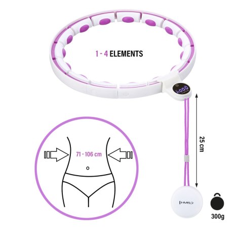 ZESTAW HULA HOP MAGNETYCZNY WHITE/VIOLET HHM17 Z LICZNIKIEM HMS + PAS WYSZCZUPLAJĄCY BR163 BLACK HMS ZESTAW HULA HOP MAGNETYCZNY WHITE/VIOLET HHM17 Z LICZNIKIEM HMS + PAS WYSZCZUPLAJĄCY BR163 BLACK HMS