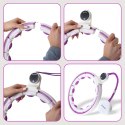 ZESTAW HULA HOP MAGNETYCZNY WHITE/VIOLET HHM17 Z LICZNIKIEM HMS + PAS WYSZCZUPLAJĄCY BR163 BLACK HMS