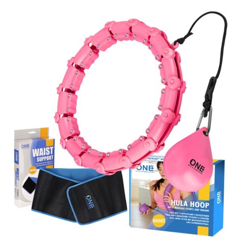ZESTAW HULA HOP OHA02 PINK Z WYPUSTKAMI I OBCIĄŻNIKIEM ONE FITNESS + PAS BR160 ONE FITNESS ZESTAW HULA HOP OHA02 PINK Z WYPUSTKAMI I OBCIĄŻNIKIEM ONE FITNESS + PAS BR160 ONE FITNESS