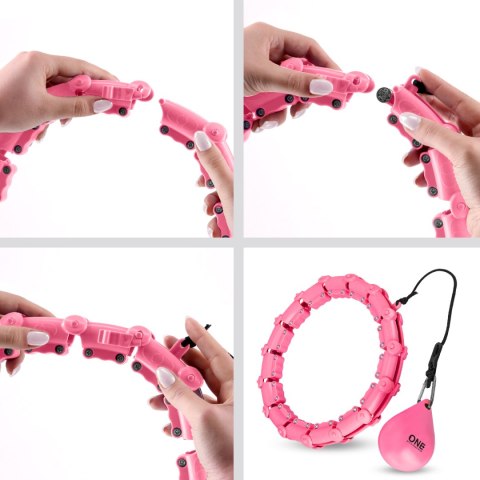 ZESTAW HULA HOP OHA02 PINK Z WYPUSTKAMI I OBCIĄŻNIKIEM ONE FITNESS + PAS BR160 ONE FITNESS ZESTAW HULA HOP OHA02 PINK Z WYPUSTKAMI I OBCIĄŻNIKIEM ONE FITNESS + PAS BR160 ONE FITNESS