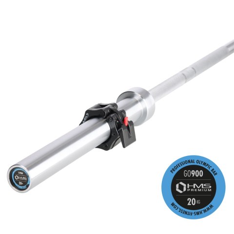 GO900 GRYF OLIMPIJSKI 20KG 2200MM HMS PREMIUM + ZG1500 SILVER ZACISKI LOCK JAW (2 szt) HMS PREMIUM GO900 GRYF OLIMPIJSKI 20KG 2200MM HMS PREMIUM + ZG1500 SILVER ZACISKI LOCK JAW (2 szt) HMS PREMIUM