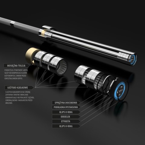 GO900 GRYF OLIMPIJSKI 20KG 2200MM HMS PREMIUM + ZG1500 SILVER ZACISKI LOCK JAW (2 szt) HMS PREMIUM GO900 GRYF OLIMPIJSKI 20KG 2200MM HMS PREMIUM + ZG1500 SILVER ZACISKI LOCK JAW (2 szt) HMS PREMIUM
