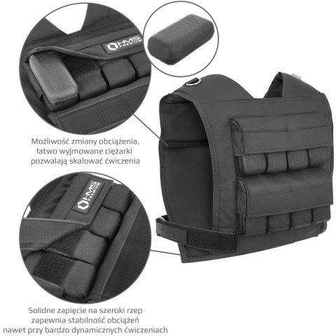 KTO16 KAMIZELKA TRENINGOWA Z OBCIĄŻENIEM 16 KG HMS PREMIUM HMS PREMIUM KTO16 KAMIZELKA TRENINGOWA Z OBCIĄŻENIEM 16 KG HMS PREMIUM HMS PREMIUM