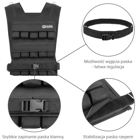 KTO30 KAMIZELKA TRENINGOWA Z OBCIĄŻENIEM 30 KG HMS PREMIUM HMS PREMIUM KTO30 KAMIZELKA TRENINGOWA Z OBCIĄŻENIEM 30 KG HMS PREMIUM HMS PREMIUM