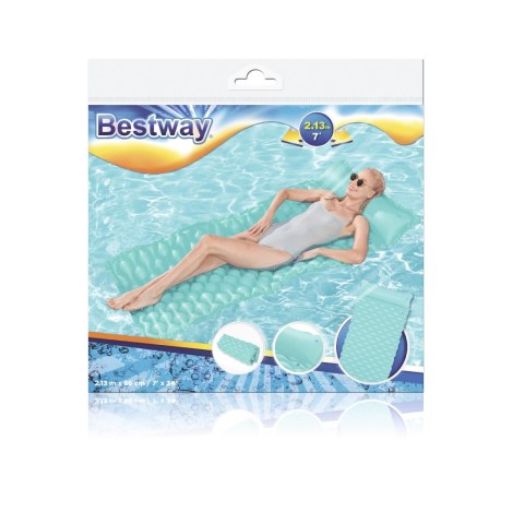 Bestway 44020 Dmuchany materac plażowy zwijany Miętowy 2.13m x 86cm Bestway 44020 Dmuchany materac plażowy zwijany Miętowy 2.13m x 86cm