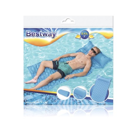 Bestway 44020 Dmuchany materac plażowy zwijany Niebieski 2.13m x 86cm Bestway 44020 Dmuchany materac plażowy zwijany Niebieski 2.13m x 86cm