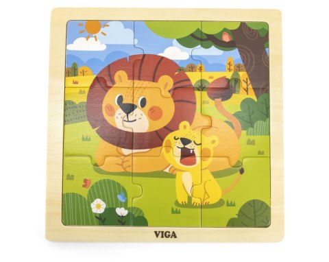 Viga 44627 Puzzle na podkładce 9 elementów - lew Viga 44627 Puzzle na podkładce 9 elementów - lew