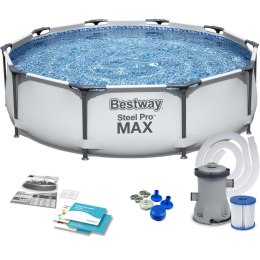 Basen ogrodowy stelażowy 305 x 76 cm zestaw 9w1 Bestway