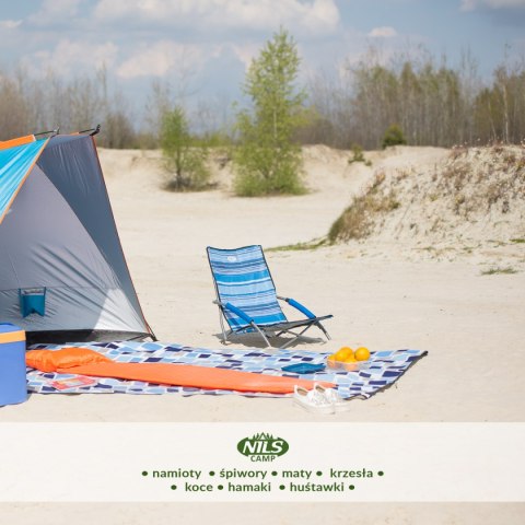 NIEBIESKO-BIAŁE KRZESŁO PLAŻOWE CAMP NIEBIESKO-BIAŁE KRZESŁO PLAŻOWE CAMP
