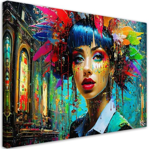 Obraz, Kolorowa Kobieta Abstrakcja - 90x60 Obraz, Kolorowa Kobieta Abstrakcja - 90x60