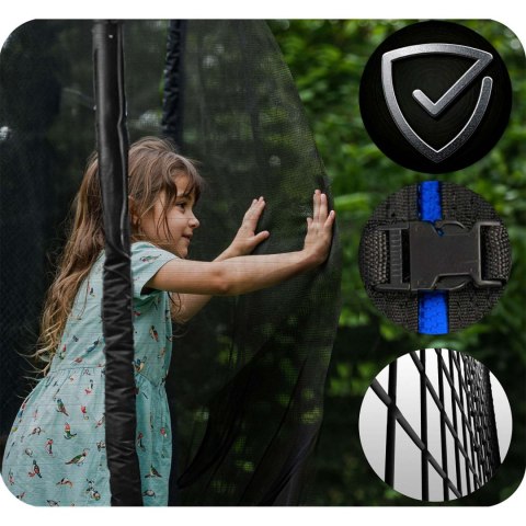 TRAMPOLINA OGRODOWA CZARNO/CZERWONA ROZMIAR 252 CM Z SIATKA ZEWNĘTRZNĄ I DRABINKĄ TRAMPOLINA OGRODOWA CZARNO/CZERWONA ROZMIAR 252 CM Z SIATKA ZEWNĘTRZNĄ I DRABINKĄ