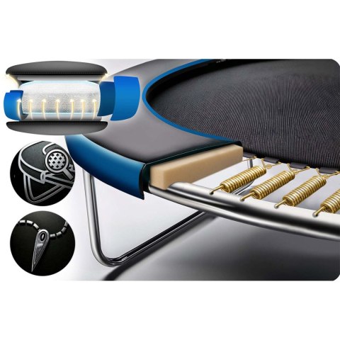 TRAMPOLINA OGRODOWA CZARNO/CZERWONA ROZMIAR 252 CM Z SIATKA ZEWNĘTRZNĄ I DRABINKĄ TRAMPOLINA OGRODOWA CZARNO/CZERWONA ROZMIAR 252 CM Z SIATKA ZEWNĘTRZNĄ I DRABINKĄ