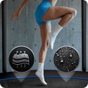 TRAMPOLINA OGRODOWA CZARNO/CZERWONA ROZMIAR 252 CM Z SIATKA ZEWNĘTRZNĄ I DRABINKĄ