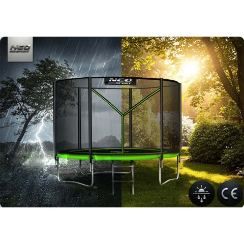 TRAMPOLINA OGRODOWA CZARNO/ZIELONA ROZMIAR 252 CM Z SIATKĄ ZEWNĘTRZNĄ I DRABINKĄ TRAMPOLINA OGRODOWA CZARNO/ZIELONA ROZMIAR 252 CM Z SIATKĄ ZEWNĘTRZNĄ I DRABINKĄ