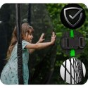 TRAMPOLINA OGRODOWA CZARNO/ZIELONA ROZMIAR 252 CM Z SIATKĄ ZEWNĘTRZNĄ I DRABINKĄ