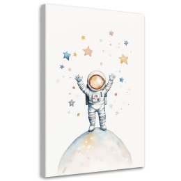 Obraz do pokoju dziecka, Astronauta Gwiazdy Boho - 60x90