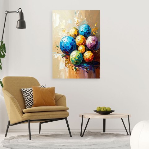 Obraz do salonu, Kolorowe Kule Plamy efekt farby olejnej - 40x60 Obraz do salonu, Kolorowe Kule Plamy efekt farby olejnej - 40x60