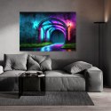 Obraz na płótnie, Abstrakcja tunelu neonowego - 100x70