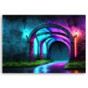 Obraz na płótnie, Abstrakcja tunelu neonowego - 90x60