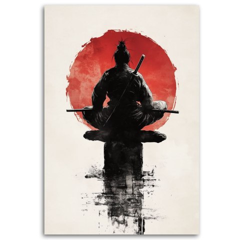 Obraz na płótnie, Japoński Samuraj Wojownik - 40x60 Obraz na płótnie, Japoński Samuraj Wojownik - 40x60