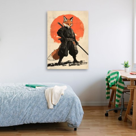 Obraz na płótnie, Lis Samuraj Zwierzęta - 40x60 Obraz na płótnie, Lis Samuraj Zwierzęta - 40x60