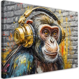 Obraz na płótnie, Małpa Dj - 60x40