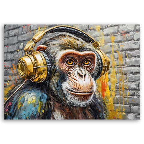 Obraz na płótnie, Małpa Dj - 60x40 Obraz na płótnie, Małpa Dj - 60x40