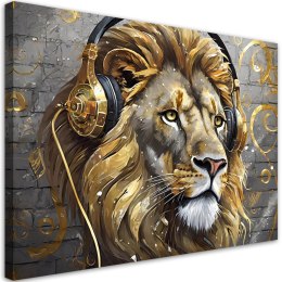 Obraz na płótnie, Muzyka Lew Zwierzęta - 90x60