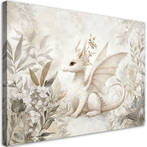 Obrazy dla dzieci do pokoju, Mały Smok Kwiaty Rośłiny - 120x80 Obrazy dla dzieci do pokoju, Mały Smok Kwiaty Rośłiny - 120x80