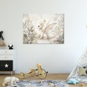 Obrazy dla dzieci do pokoju, Mały Smok Kwiaty Rośłiny - 90x60
