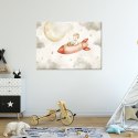 Obrazy do pokoju chłopca, Rakieta w chmurach kosmosie - 120x80