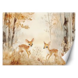 Fototapeta dla dzieci, Jelonki Zwierzęta w lesie Beżowy - 150x105
