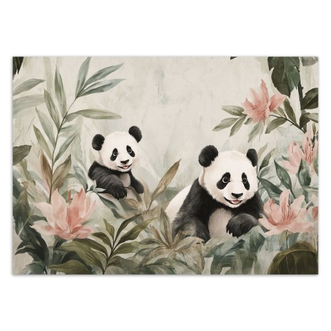 Fototapeta dla dzieci, Misie Pandy w kwiatach - 250x175 Fototapeta dla dzieci, Misie Pandy w kwiatach - 250x175