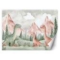 Fototapeta dla dzieci do pokoju, Dinozaury Góry Las Zielony - 200x140