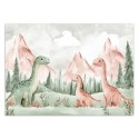 Fototapeta dla dzieci do pokoju, Dinozaury Góry Las Zielony - 200x140