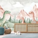 Fototapeta dla dzieci do pokoju, Dinozaury Góry Las Zielony - 400x280